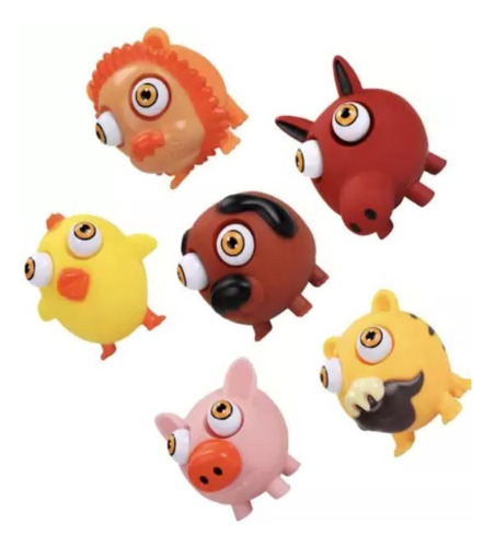 Kit 2 Squishy Fidget Bichinho Olho Esbugalhado Anti Stress Cor Variada