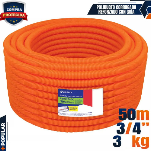 Poliducto 3/4 Corrugado Flex. Reforz. 50m 40739