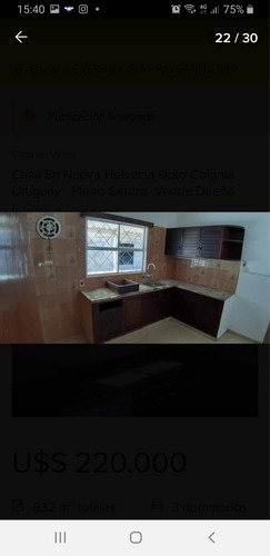 Casa En Nueva Helvecia Dpto Colonia Con Terreno Zona Centro Dueña Vende