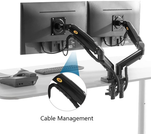 Soporte Dos Brazo Monitor Doble North Bayou F160 17 A 27 Color Negro