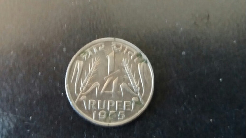 Moneda India Republica 1/4 Rupee 1955 (x267