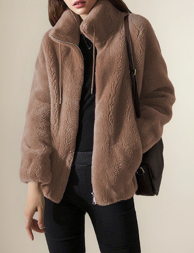 Chamarra De Forro Polar Grueso Para Mujer, Abrigo Casual De
