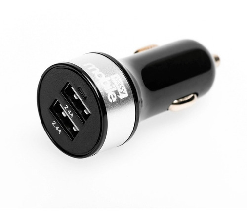 Imagem 3 de 3 de Carregador Veicular Turbo Easy Mobile 4.8 2 Saídas Preto