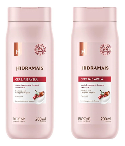 Kit 2 Creme Loção Corporal Hidramais Cereja E Avelã 200ml