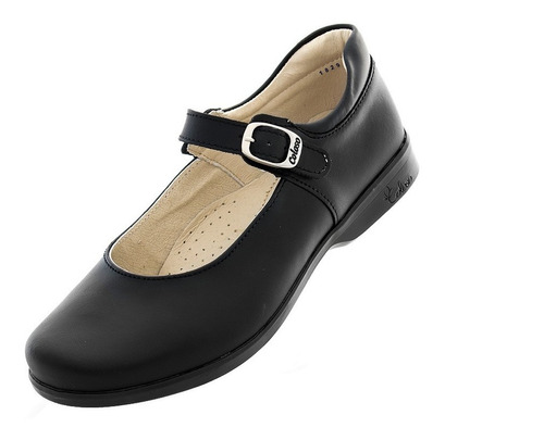 Zapato Escolar Para Niña Hebilla En Piel Color Negro Coloso