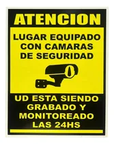 Comprar Cartel Lugar Con Cámaras Grabando 24hs 22x28 Alto Impacto