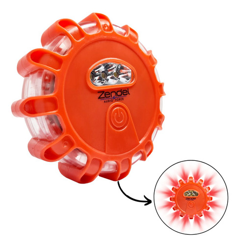 Sinalizador De Led A Pilha 9 Efeitos Vermelho Com Imã Zd-sl
