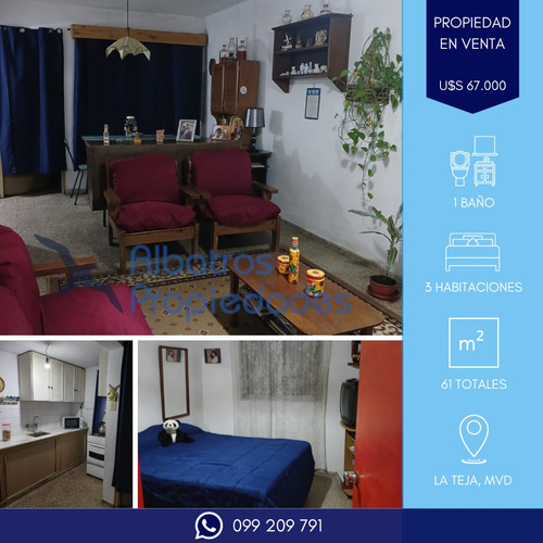 Venta Apartamento 3 Dormitorios 1 Baño Planta Baja - La Teja