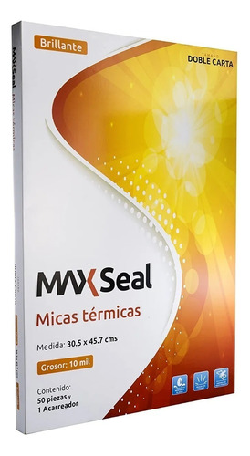 Mica Termica Tamaño Doble Carta 10 Milesimas 50 Pz Max Seal