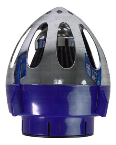 Filtro Conico Cromado / Azul Tipo Cohete T (e/d 3  A/inf 5 )
