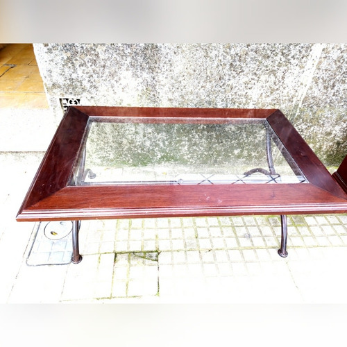 Mesa De Living De Caño Y Madera.