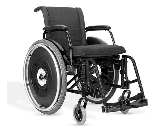 Cadeira De Rodas Avd Alumínio Avd 36 Cm - Ortobras Cor Preta