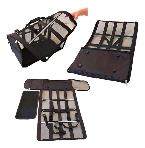 Bolsa Transporte Cao Gato Cachorro Pet Aviao Faixa Refletiva
