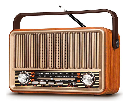 Retro Vintage Radio Am Fm, Radio Portátil De Onda Corta