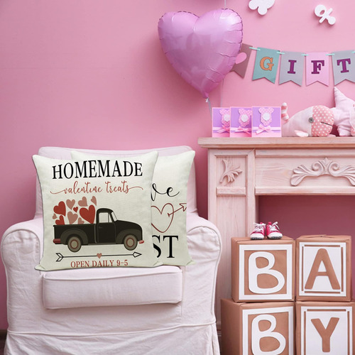 Hlonon Valentines Day Pillow Covers 20 X 20 Pulgadas De 4 -
