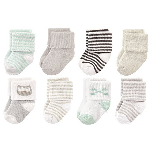 Luvable Friends Unisex 8 Pack Newborn Socks