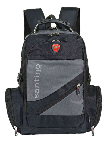 Mochila Notebook Poliéster Varsóvia Santino San206u Cor Cinza