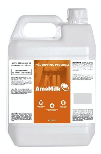 Amamilk Pos Dipping Premium Solução Antisseptica P/ Tetos 5l