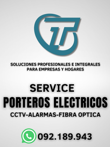Service Porteros Eléctricos,cámaras, Alarmas Y Fibra Optica
