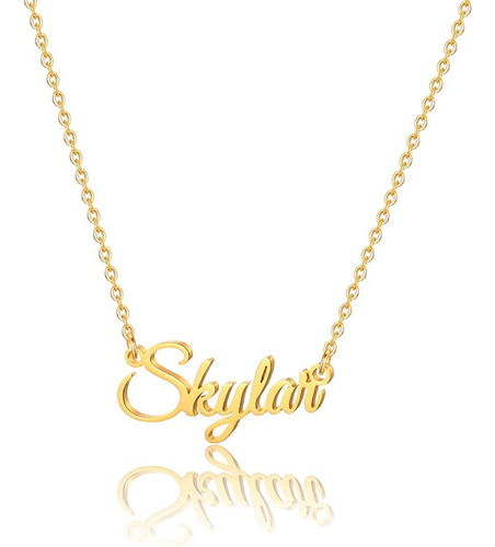 Iefshiny Skylar Collar Chapado Con Nombre, Skylar Collar Oro