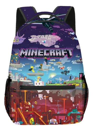 Mochila Minecraft Mochila Escolar De Gran Capacidad Para Imp .