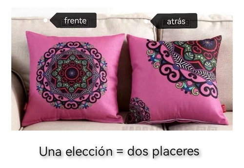 Fundas De Cojines Reversibl Bohemios Con Rellenos 45cm 1par