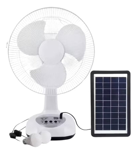 Ventilador Recargable Con Panel Solar De 12 Pulgadas Gdtimes