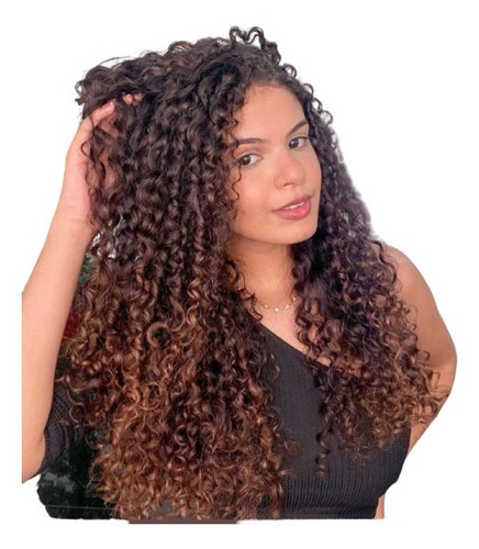 Aplique Tic Tac Bio Humano Cacheado Morena Iluminada 1 Tela Castanho Médio Aplique Tic Tac Bio Humano Cacheado 1 Tela