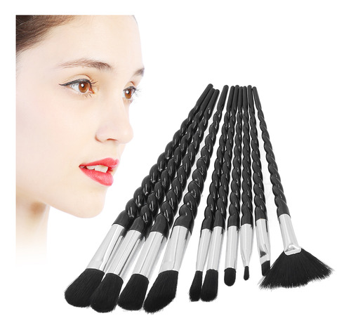 Juego De Brochas De Maquillaje, 10 Piezas