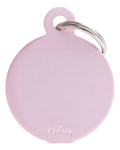 Medalha Basic Círculo Grande em Alumínio Rosa MyFamily