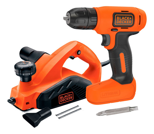 Cepillo Eléc 650w + Taladro Ator. 8v Black+decker 7698-ld008