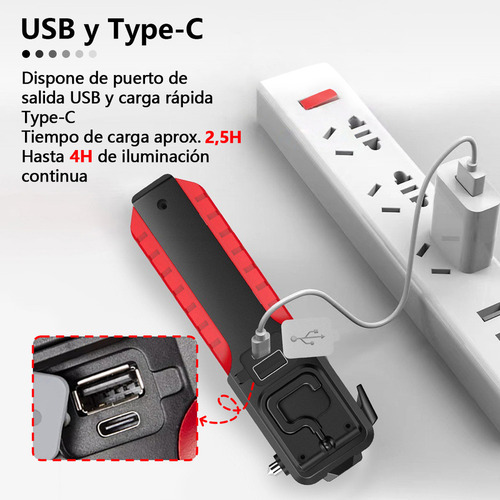 Xing Linterna Táctica Lampara Led Recargable De Mano