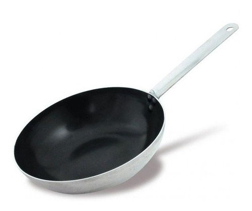 Wok Sarten Antiadherente Guadix Mango Acero 25cm Profesional