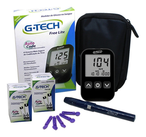 Kit Medidor De Glicose Lite Com 100 Tiras G.tech