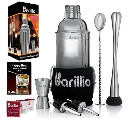 Cocktail Shaker Set Elite Kit Camarero Por Barillio: 24 Oz D