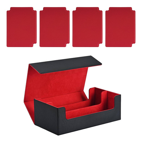 Caja De Baraja De Cartas, Contenedor De Negro Rojo Con Rojo