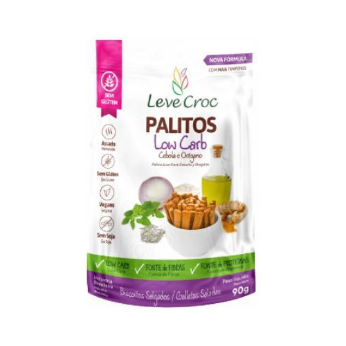 Kit 6x: Biscoito Palito Cebola/orégano Low Carb Leve Crock