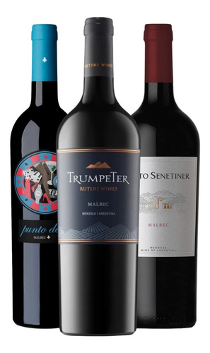 Vino Trumpeter + Nieto + Punto Devil. Combo Malbec X 3