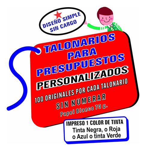 10 Talonarios Presupuestos, Remito X, Personalizado 17x22 Cm