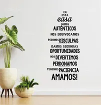 Comprar Vinilos Decorativos Frase Esta Casa Somos Auténticos Familia