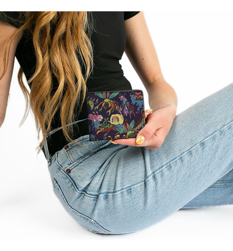Cartera Rick And Morty Collage De Criaturas, Nueva Original Negro Con Personajes