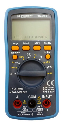 Imagen 1 de 3 de Tester Autorango True Rms Pronext Ts-132a Lcd Iluminado