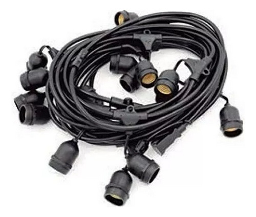 Guirnalda Luces Exterior Impermeable 10 M Vintage Terrazas Color Negro
