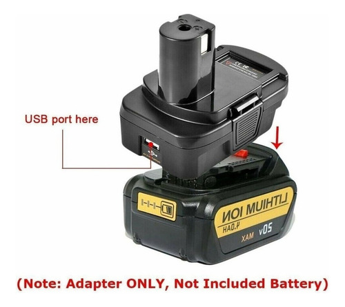 Adaptador De Batería Dm18rl Usb Para Dewalt De 20 V A Herram