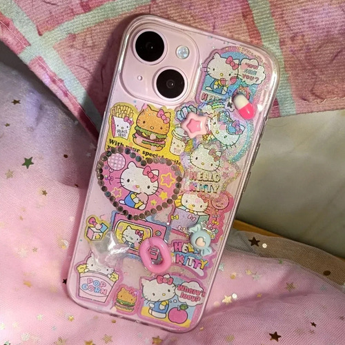 Capa De Celular Hello Kitty Para iPhone 16/15/14/13/12/11