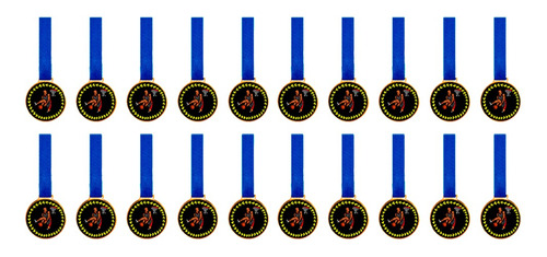 Kit C/20 Medalhas De Basquete C/fita Azul 60mm Personalizada