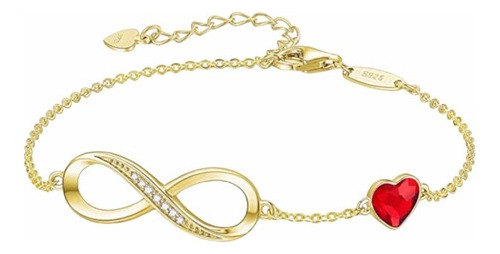 Pulsera Infinito Plata Fina 925 Baño Oro 18k Regalo Mujer