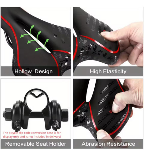 Asiento Bicicleta Cojín Suave Gel Acolchonada Cómodo Prostat