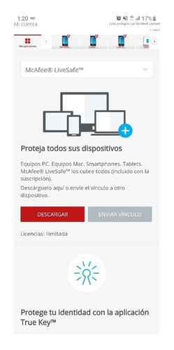 Imagen 2 de 5 de Mcafee Livesafe 3 Licencia 09/06/2022
