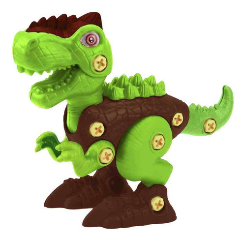 Brinquedo Monta Dino T-rex Verde 28 Peças 6302 Xplast